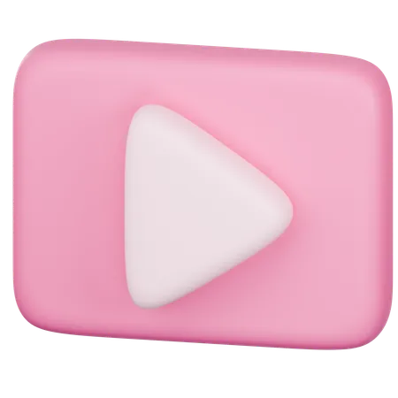 3 D Icon Of Pink Play Button 3D Icon