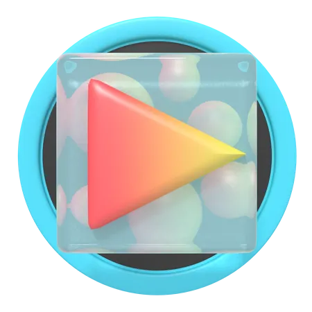 Play Button Of 3 D Icon 3D Icon