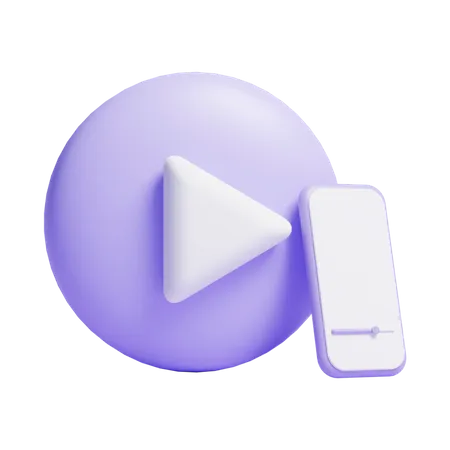 3 D Multimedia Video Stop Icon With Smartphone Or 3 D Social Media Video Pause Icon 3D Icon
