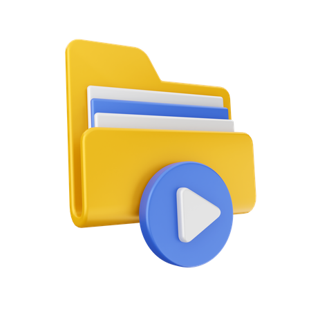 Play Button File 3D Icon