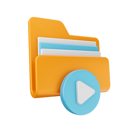 Play Button File 3D Icon