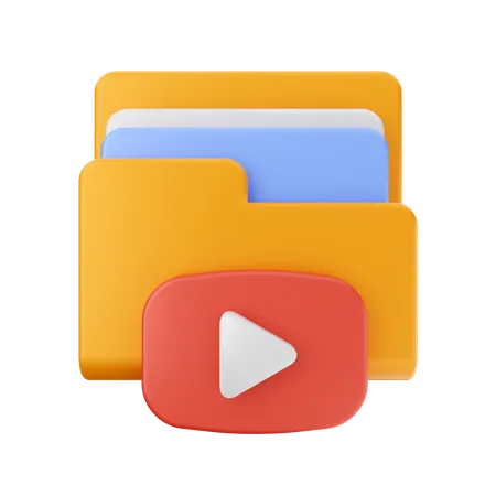 Play Button Folder  3D Icon