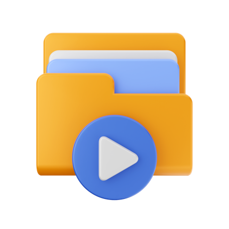 Play Button Folder  3D Icon