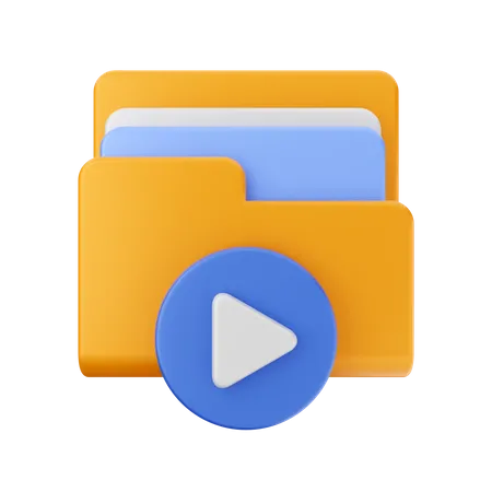 Play Button Folder  3D Icon