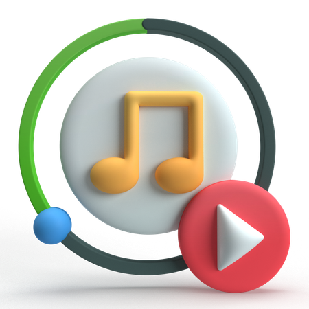 Play Music  3D Icon