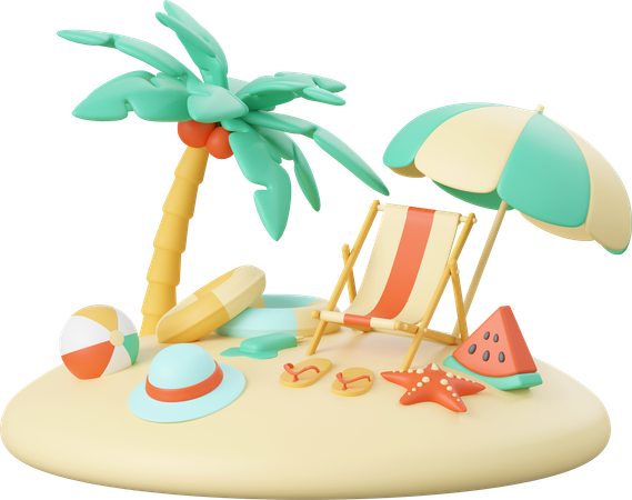 Playa  3D Illustration