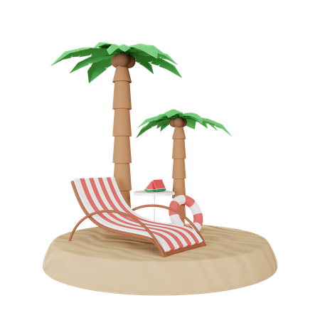 Árboles de playa  3D Illustration