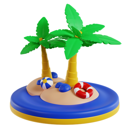 Palma de playa  3D Icon