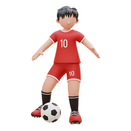 Player Controls The Ball  3D Illustration