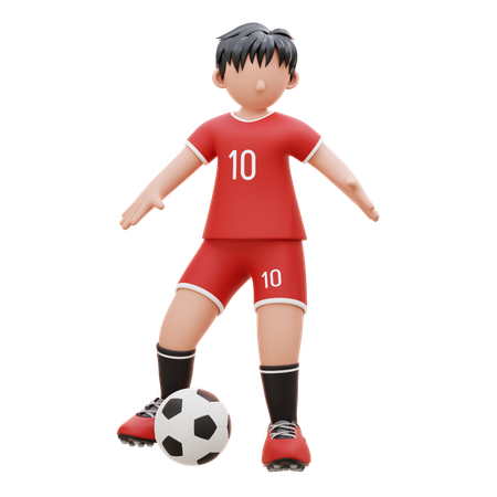 Player Controls The Ball  3D Illustration