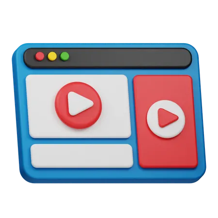 Web player de vídeo  3D Icon