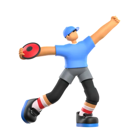 Player Discus Throw  3D Icon