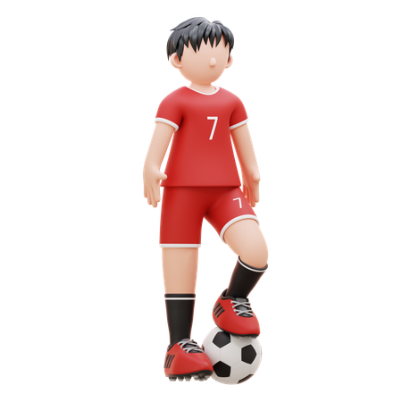 Player Dribbles The Ball  3D Illustration