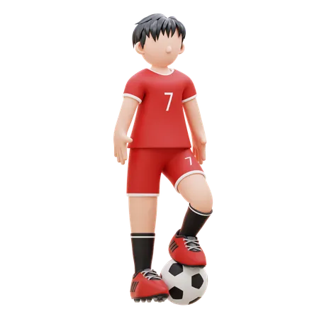 Player Dribbles The Ball  3D Illustration
