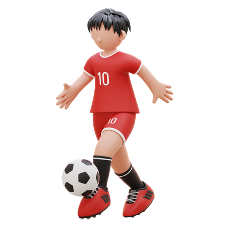 Player Is Dribbling The Ball  3D Illustration
