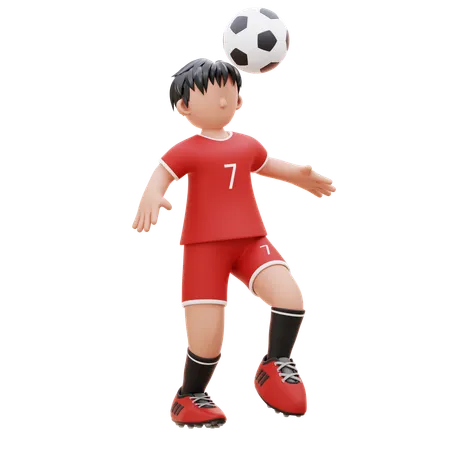 Player Is Playing With Ball  3D Illustration