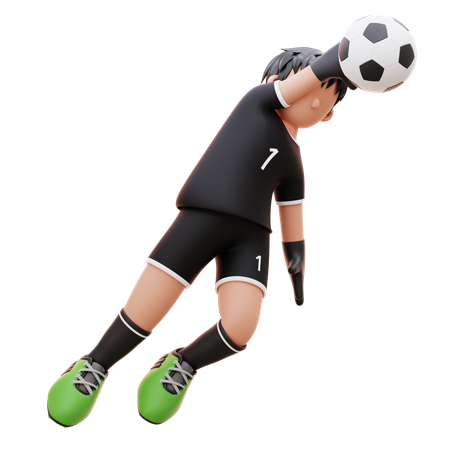Player Kicks The Ball  3D Illustration