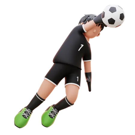 Player Kicks The Ball  3D Illustration