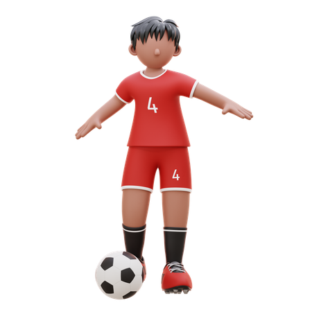 Player Passes The Ball  3D Illustration