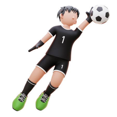 Player Plays With Ball  3D Illustration