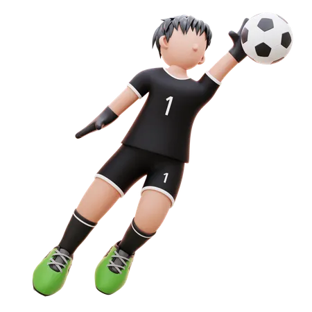 Player Plays With Ball  3D Illustration