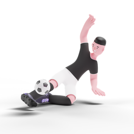 Player tackling football 3D Illustration