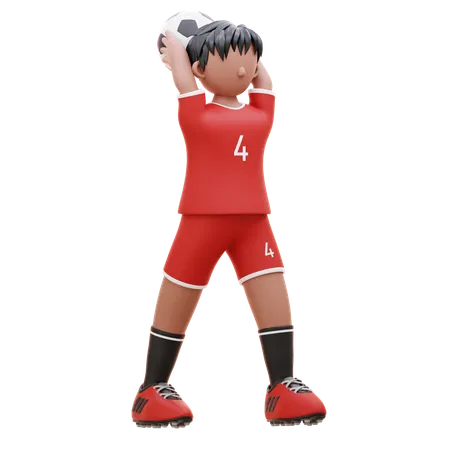 Player Throws The Ball  3D Illustration