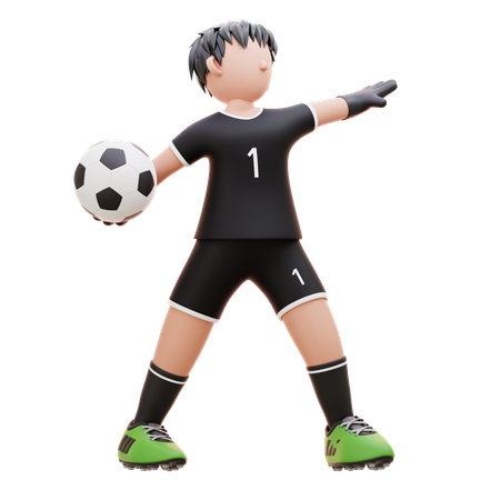 Player Throws The Ball  3D Illustration