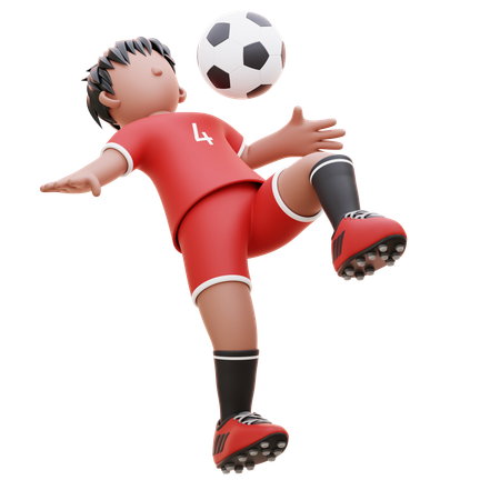 Player Wins The Football Match  3D Illustration