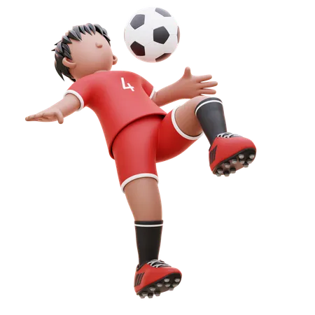 Player Wins The Football Match  3D Illustration