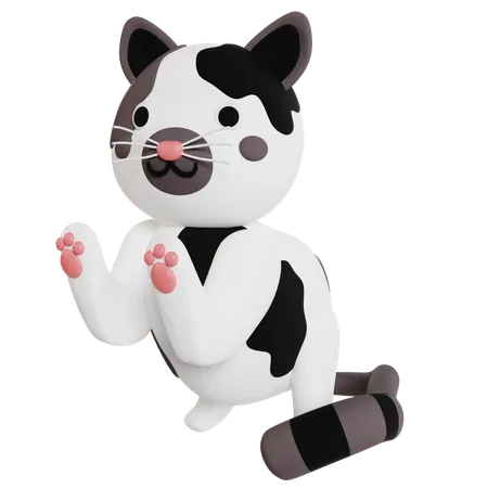 Playful Cartoon Cat  3D Icon