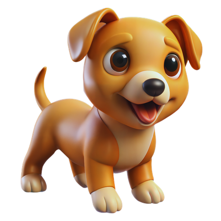 遊び好きな子犬  3D Icon