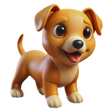 Playful Puppy  3D Icon