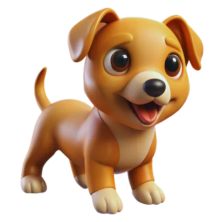 Playful Puppy  3D Icon