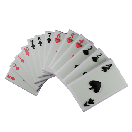 Playing Cards  3D Illustration