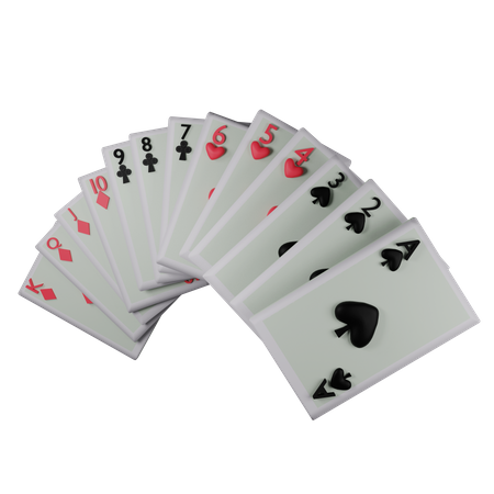 Playing Cards 3D Illustration