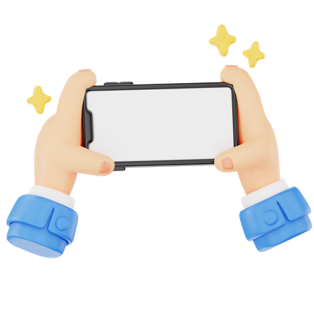 Playing Games In Smart Phone Hand Gesture  3D Icon