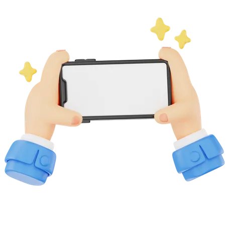 Playing Games In Smart Phone Hand Gesture  3D Icon