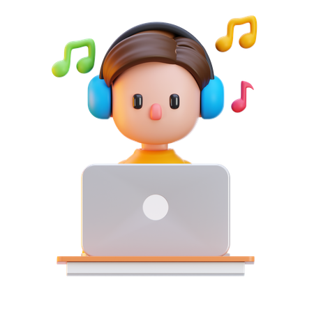Playing Music  3D Icon