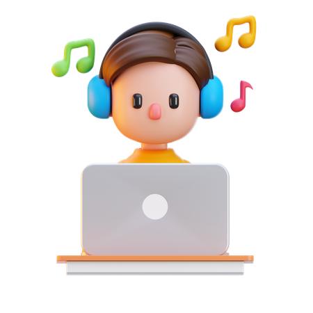 Playing Music  3D Icon