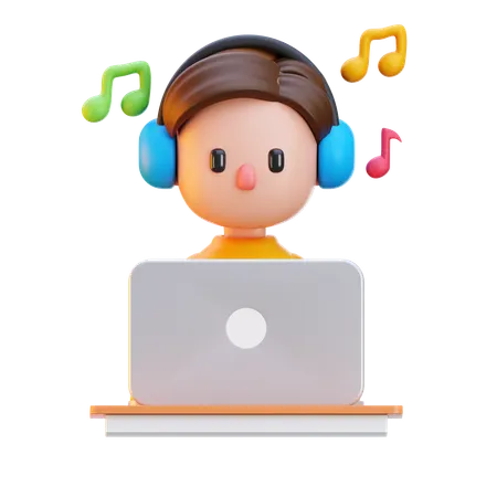 Playing Music  3D Icon