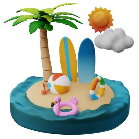 Playing On Summerdays  3D Illustration