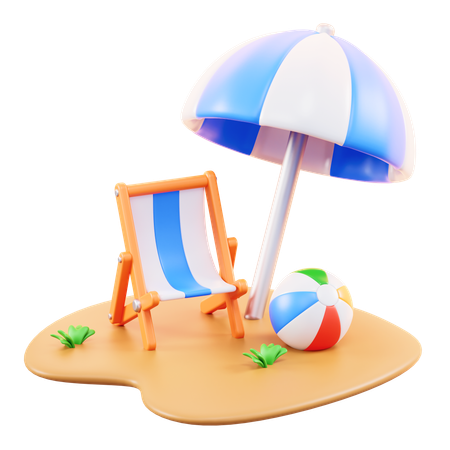 Playing On The Beach  3D Icon