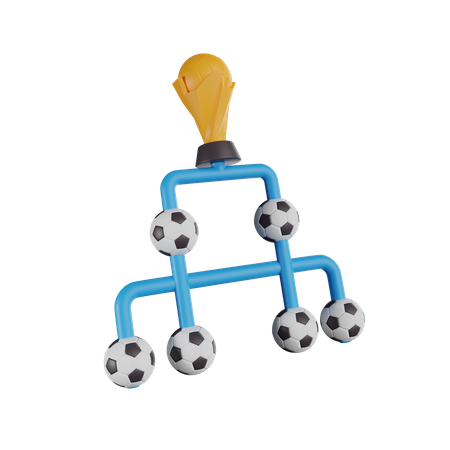 Playoff World Cup Flow Chart  3D Icon