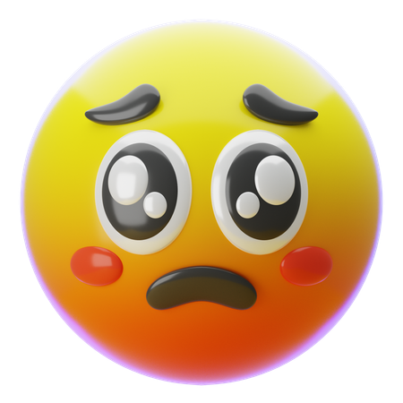 애원하는 얼굴 이모티콘  3D Icon