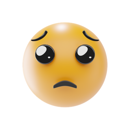 Pleading Face Emoji  3D Icon