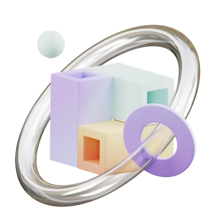 Abstract 3 D Shapes Illustrations 3D Icon