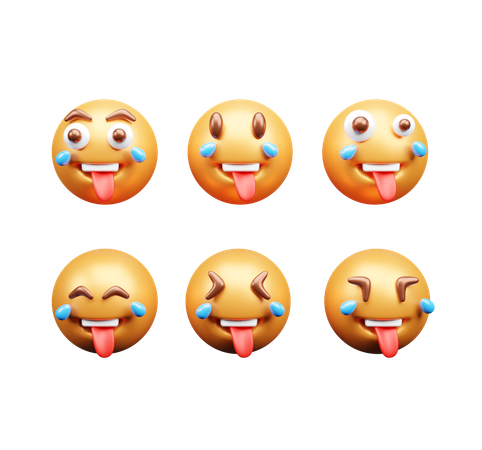 Pleurer avec la langue sortie de l'émotion  3D Icon
