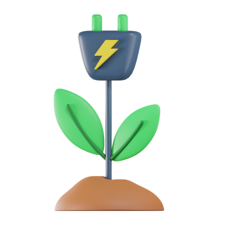 Plugue de energia ecológico  3D Icon