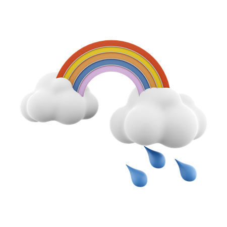 Arc en ciel de pluie  3D Icon